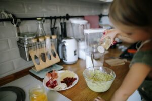 Teaching kids to cook while working at home
