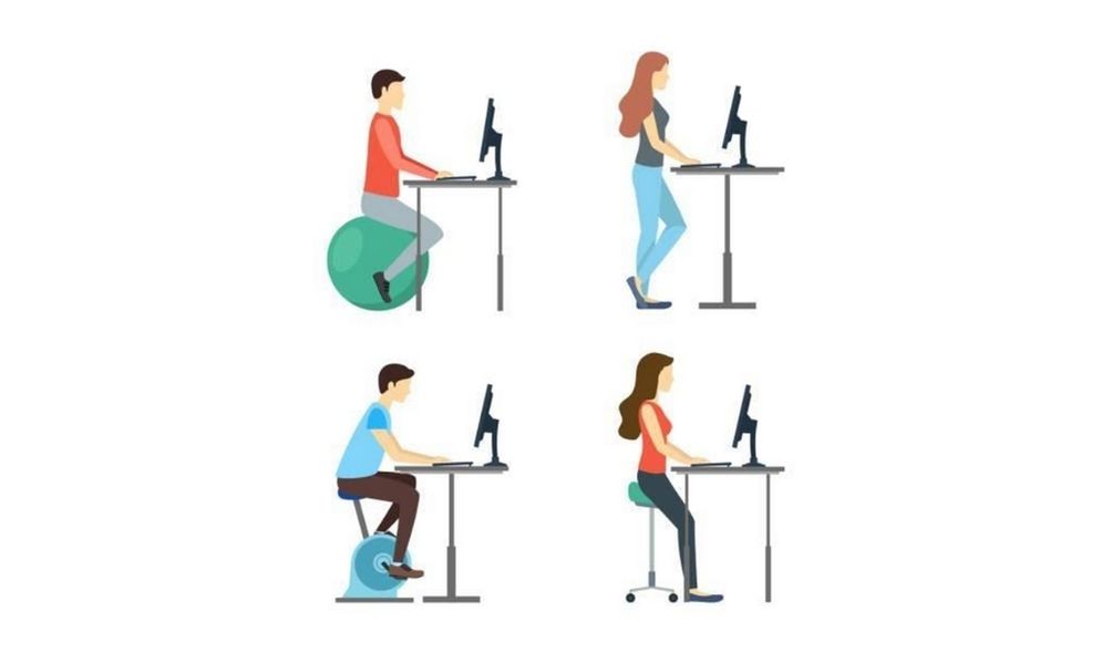 4 ways to sit at a stand up desk