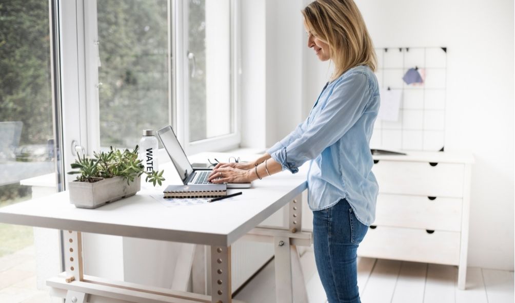 Adjustable desk when working from home