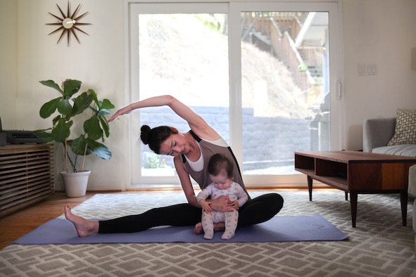 yoga for moms working at home