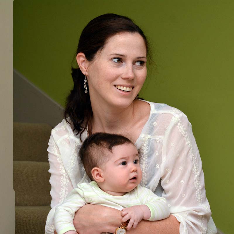 Emma Lindrum with baby, writer for Hornsby Shire Mums