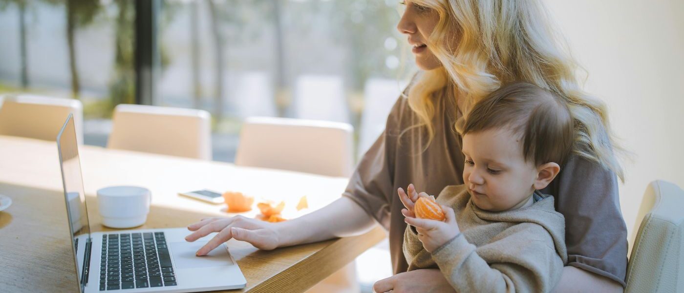 Work-from-home mum organising moving into a new home