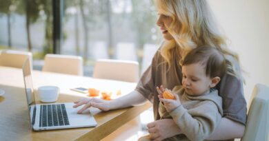 Work-from-home mum organising moving into a new home