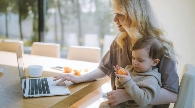 Work-from-home mum organising moving into a new home