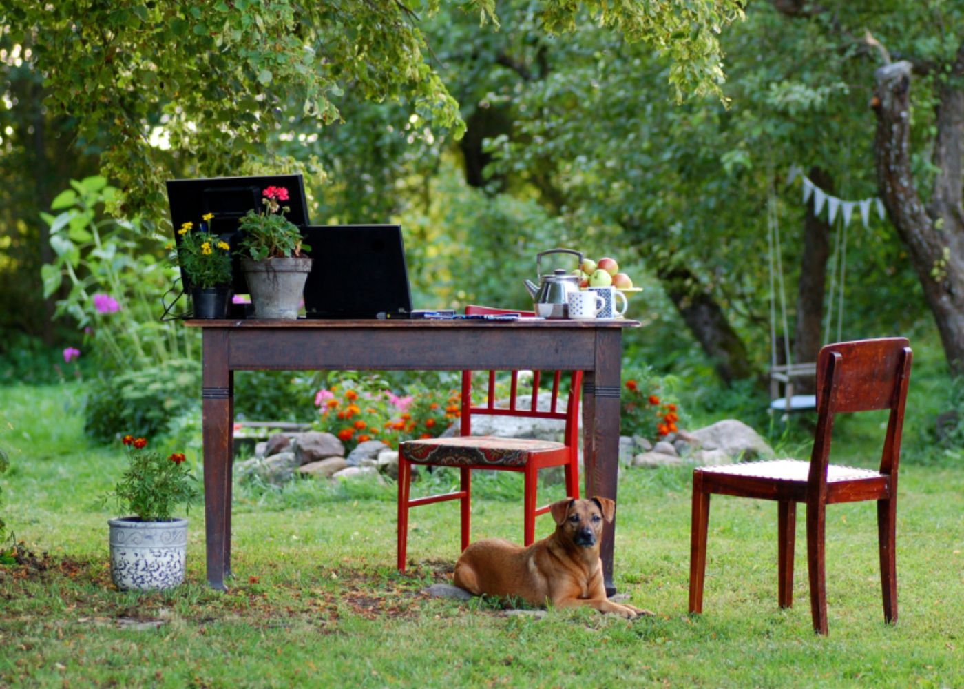 design an outdoor workspace to boost your productivity when working from home.