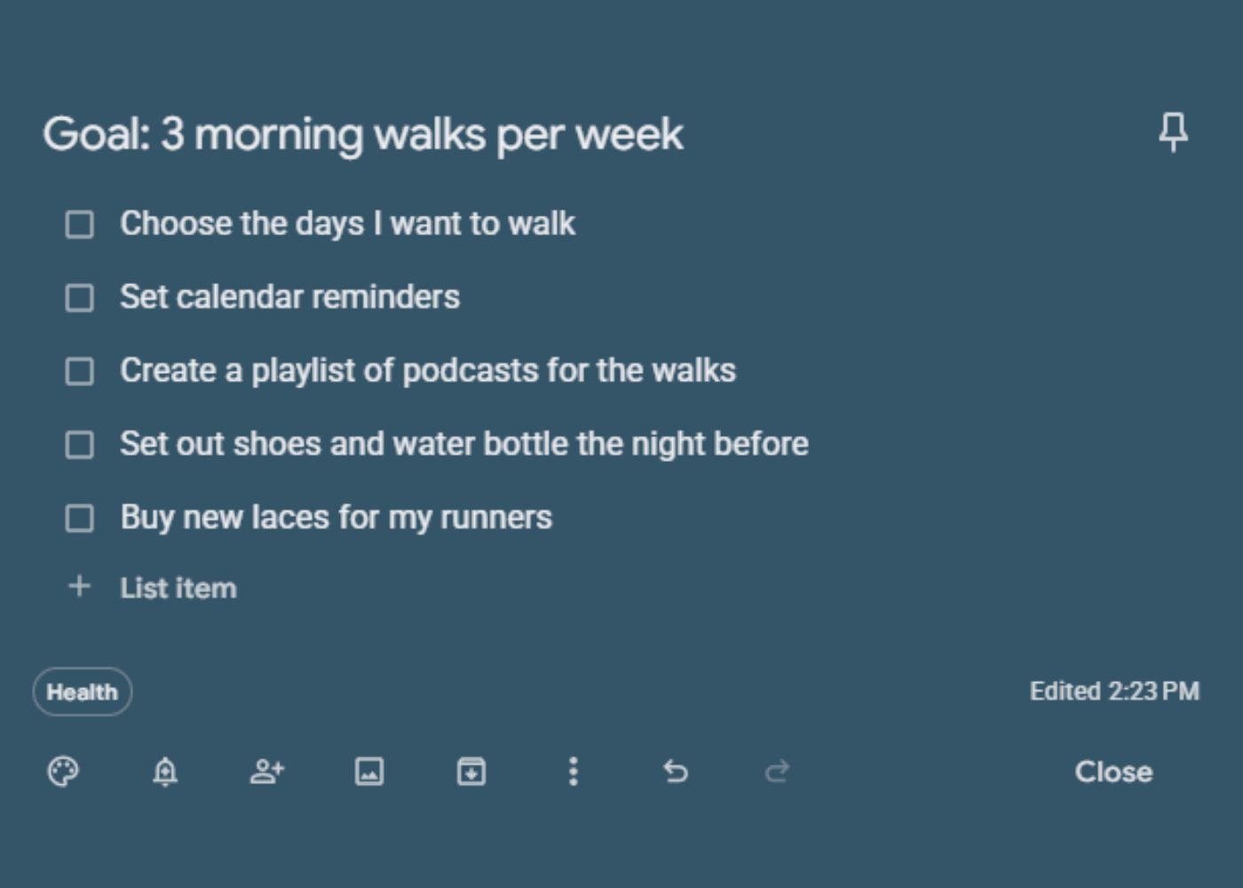 organising and tracking goal setting tasks