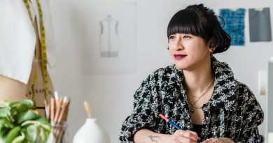 Creative designer working on side hustle from home